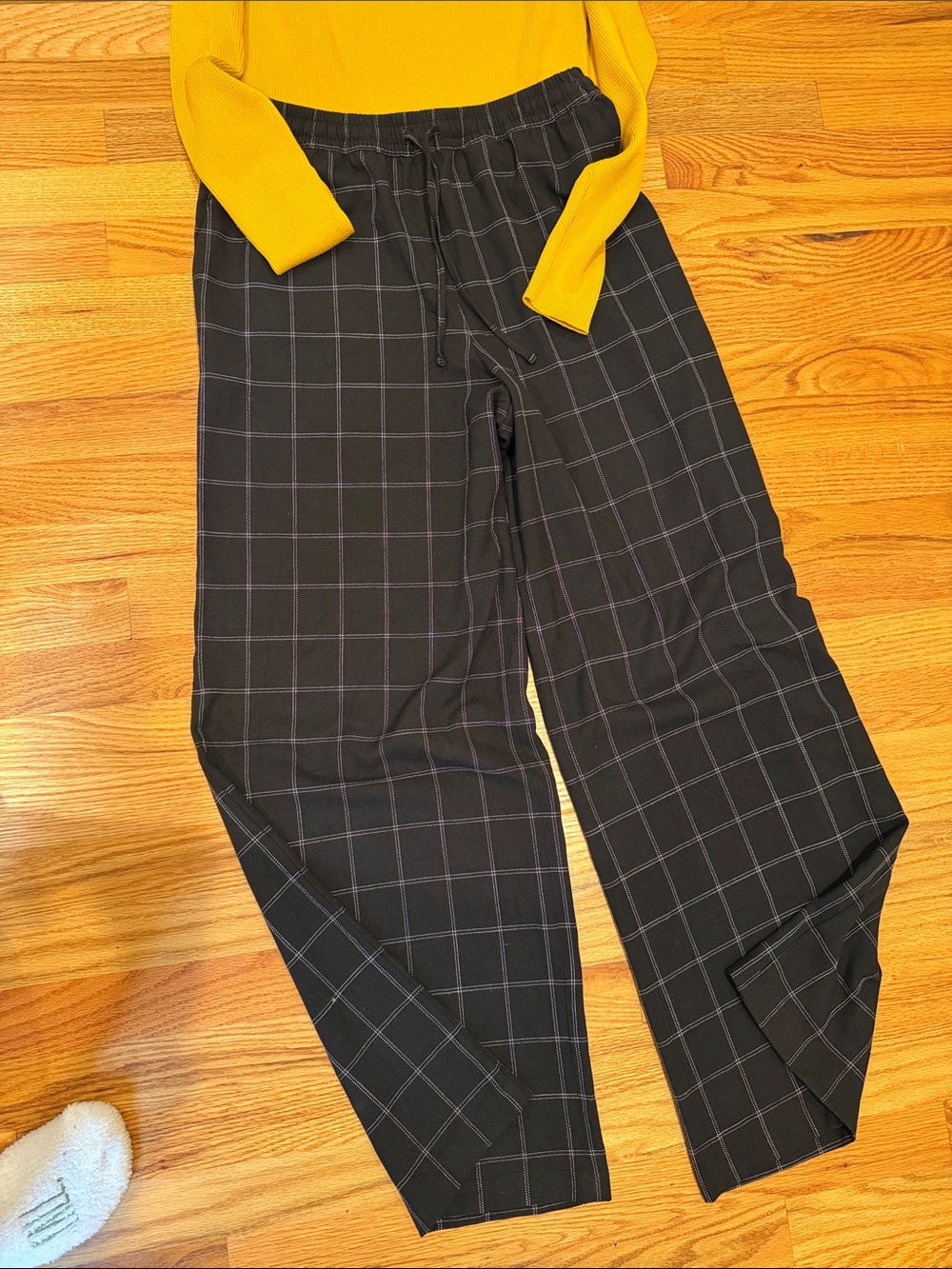 Express Black Windowpane Joggers